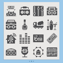 Simple set of limited related filled icons.