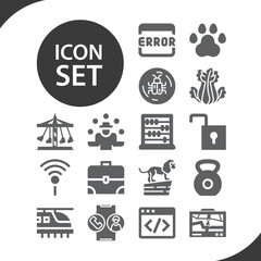 Simple set of hair style related filled icons.