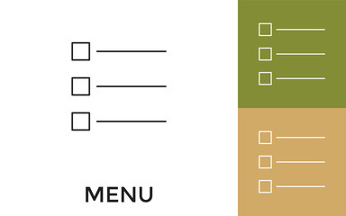 Editable Menu List Thin Line Icon with Title. Useful For Mobile Application, Website, Software and Print Media.