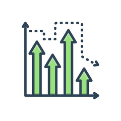 Color illustration icon for market prediction