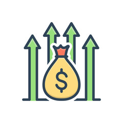 Color illustration icon for funds raising