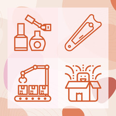 Simple set of coffin related lineal icons