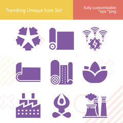 Simple set of concentration related filled icons.