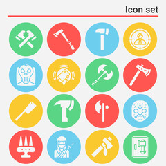 16 pack of murderer  filled web icons set