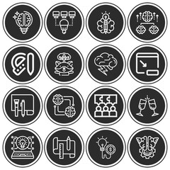 16 pack of inspire  lineal web icons set