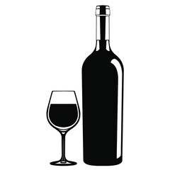 wine bottle and glass