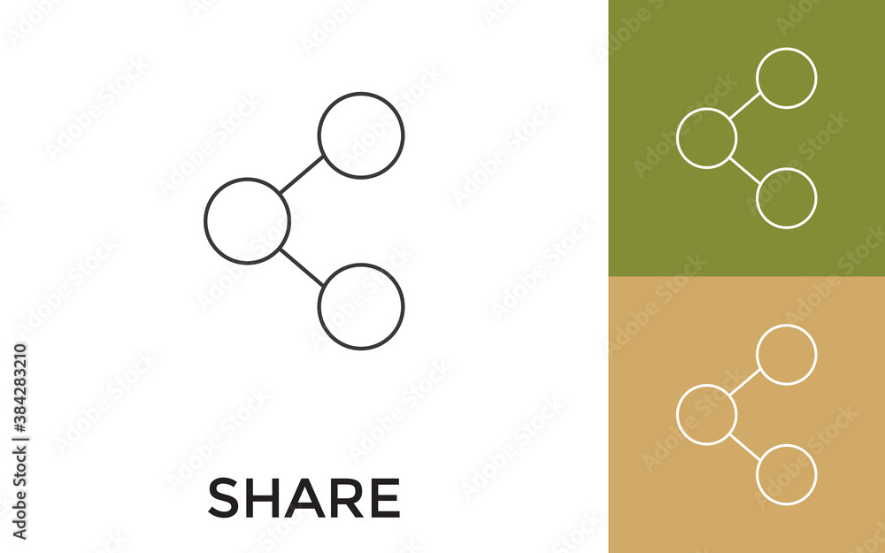 Poster editable share thin line icon with title. useful for mobile application, website, software and print