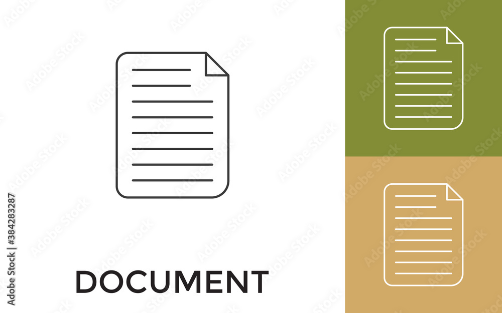 Poster editable document thin line icon with title. useful for mobile application, website, software and pr