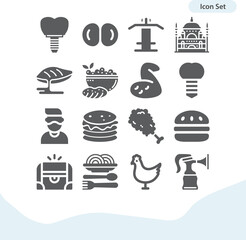 Simple set of breast related filled icons.