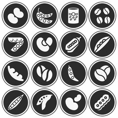 16 pack of peas  filled web icons set