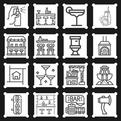 16 pack of commenced  lineal web icons set