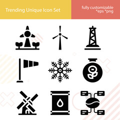 Simple set of alternative related filled icons.