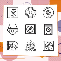 Simple set of 9 icons related to standard candle