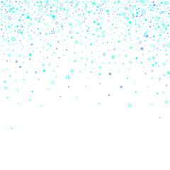 Blue, cyan, turquoise glitter stars confetti