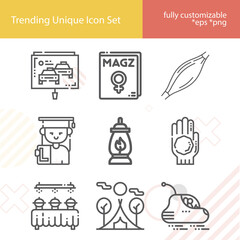 Simple set of energetic related lineal icons.