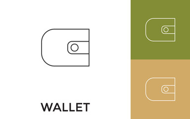 Editable Wallet Thin Line Icon with Title. Useful For Mobile Application, Website, Software and Print Media.