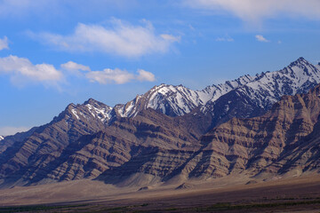 View of mountains range.from Thiksay Monastery or Thiksay Gompa