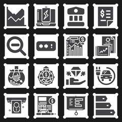 16 pack of efficient  filled web icons set