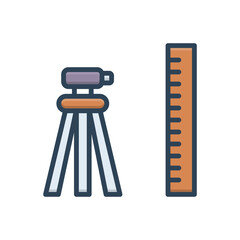 Color illustration icon for geodetic