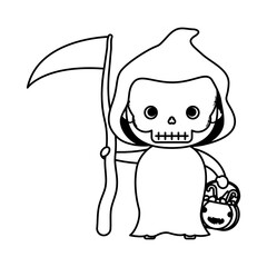 happy halloween cute kid disguise death character