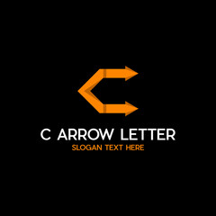 arrow letter c logo, letter c arrow, good growth logo, Initial Letter C Arrow Logo Design Vector Template