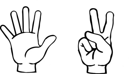 hand sign icon isolated on white background