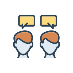 Color illustration icon for communication
