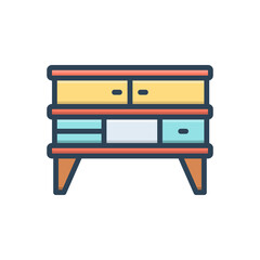 Color illustration icon for furniture