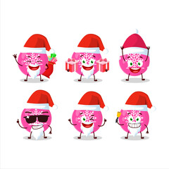 Santa Claus emoticons with christmas ball pink cartoon character