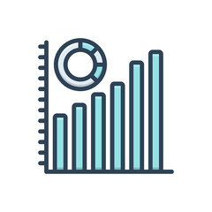 Color illustration icon for statistics