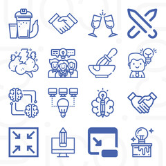 16 pack of inspire  lineal web icons set