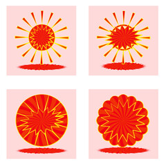 Vector : Collection of Stars sun sunburst sticker promotion banner logo speech bubble icons, abstract background vector illustration graphic design pattern seamless 