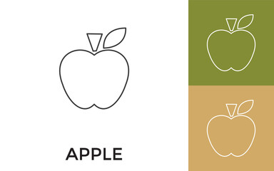 Editable Apple Thin Line Icon with Title. Useful For Mobile Application, Website, Software and Print Media.