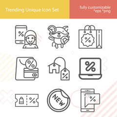 Simple set of brush aside related lineal icons.
