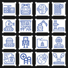 16 pack of virtual  lineal web icons set