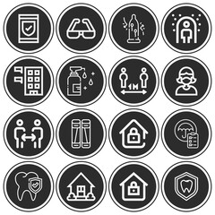 16 pack of avoiding  lineal web icons set