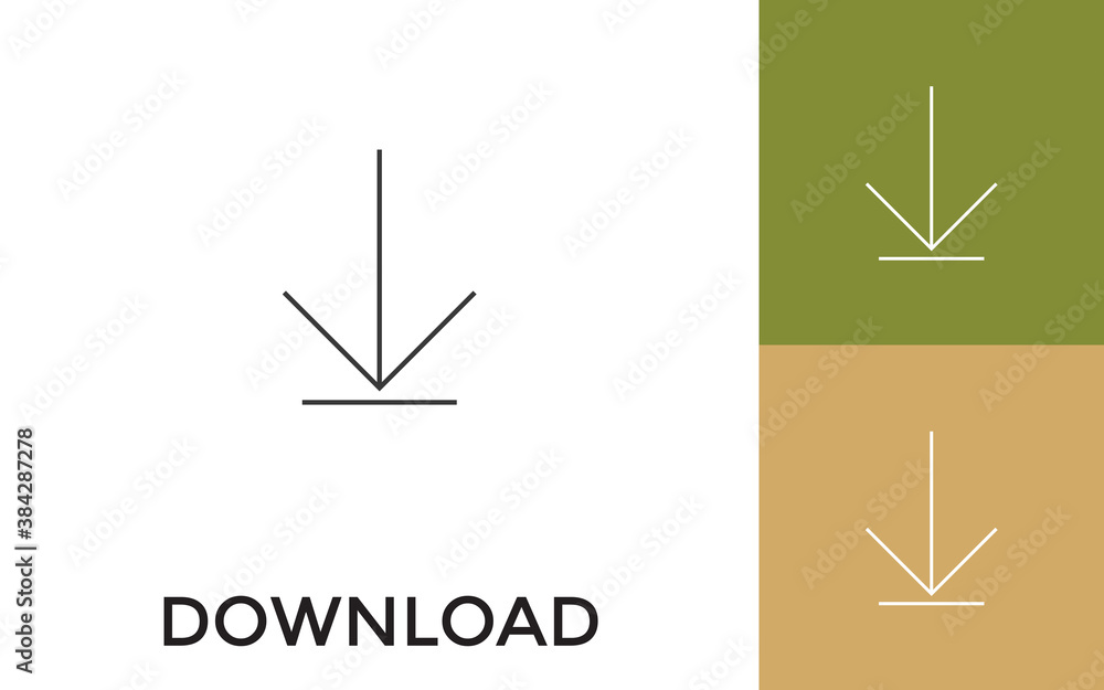Poster editable download thin line icon with title. useful for mobile application, website, software and pr