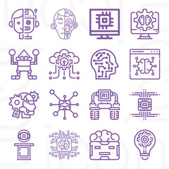 16 pack of machine translation  lineal web icons set