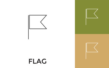 Editable Flag Thin Line Icon with Title. Useful For Mobile Application, Website, Software and Print Media.