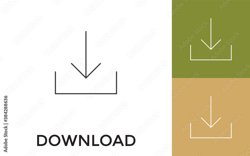 Poster editable download thin line icon with title. useful for mobile application, website, software and pr
