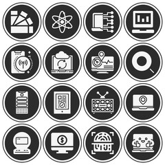 16 pack of electron  filled web icons set