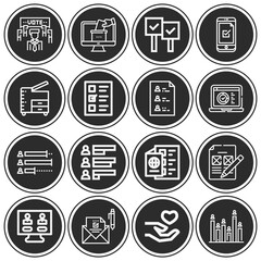 16 pack of volunteer  lineal web icons set