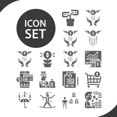 Simple set of leverage related filled icons.