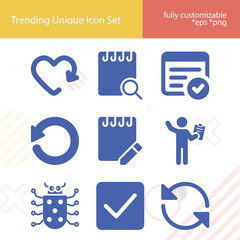 Simple set of tick related filled icons.