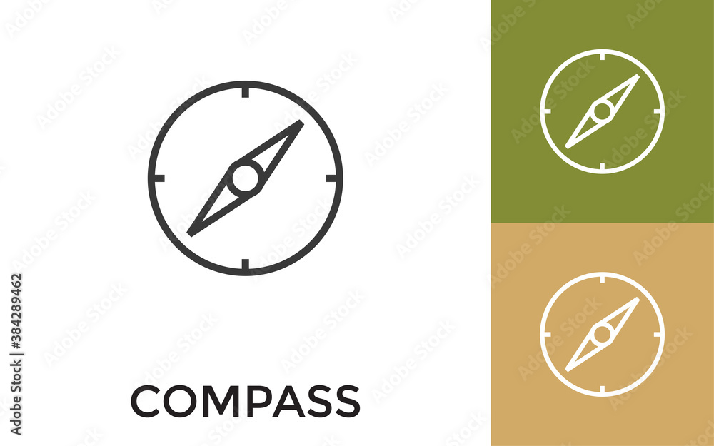 Aufkleber editable compass icon with title. useful for mobile application, website, software and print media.