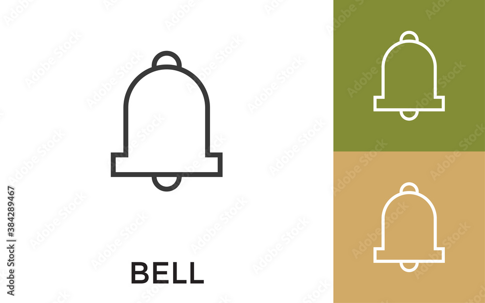 Aufkleber editable bell icon with title. useful for mobile application, website, software and print media.
