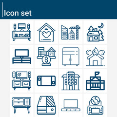 Simple set of housing related lineal icons.