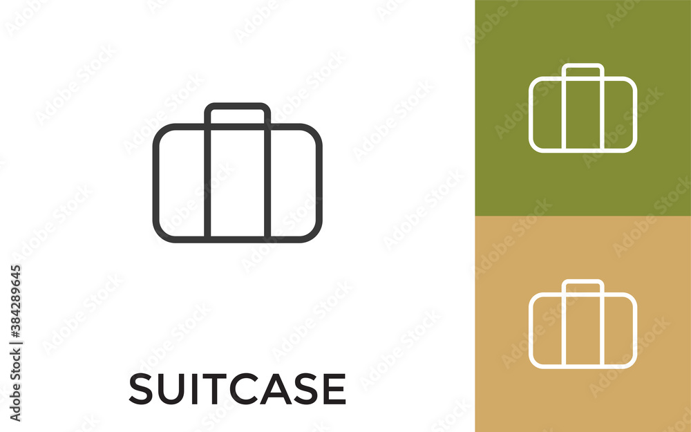 Poster editable suitcase icon with title. useful for mobile application, website, software and print media.