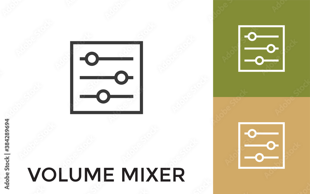 Poster editable volume mixer icon with title. useful for mobile application, website, software and print me