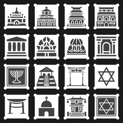16 pack of synagogue  filled web icons set